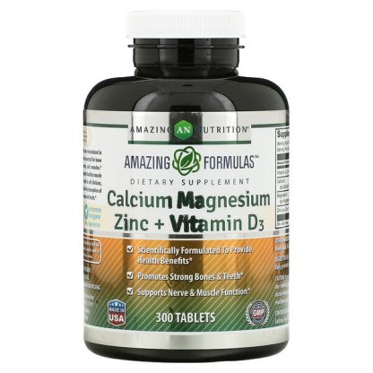 Amazing Nutrition, Calcium Magnesium Zinc + Vitamin D3, 300 Tablets