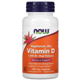 NOW Foods, Vegetarian, Dry Vitamin D, 1,000 IU, 120 Veg Capsules