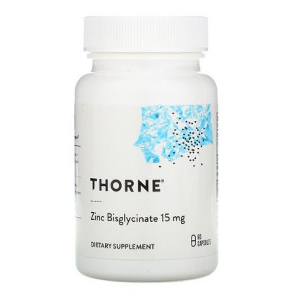 Thorne Research, Zinc Bisglycinate, 15 mg, 60 Capsules