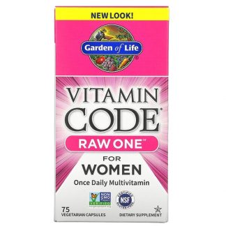 Garden of Life, Vitamin Code, RAW One, Once Daily Multivitamin for Women, 75 Vegetarian Capsules