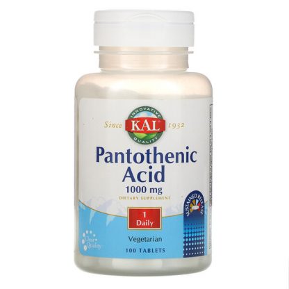 KAL, Pantothenic Acid, 1000 mg, 100 Tablets