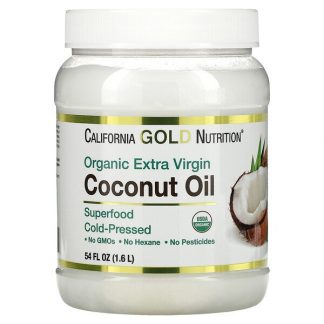 California Gold Nutrition, Cold-Pressed Organic Extra Virgin Coconut Oil, 54 fl oz (1.6 L)