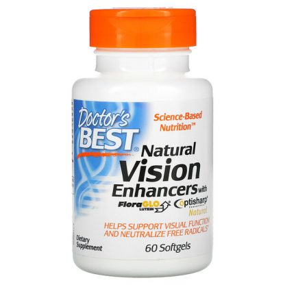 Doctor's Best, Natural Vision Enhancers with FloraGlo Lutein, 60 Softgels