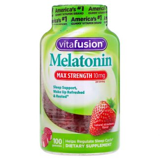 VitaFusion, Max Strength Melatonin, Natural Strawberry Flavor, 5 mg, 100 Gummies