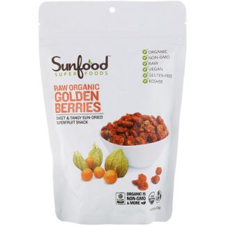 Sunfood, Raw Organic Golden Berries, 8 oz (227 g)