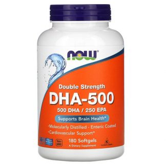 NOW Foods, DHA-500, Double Strength, 180 Softgels