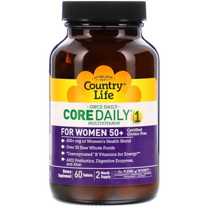 Country Life, Core Daily-1 Multivitamin for Women 50+, 60 Tablets