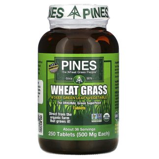 Pines International, Wheat Grass, 500 mg, 250 Tablets