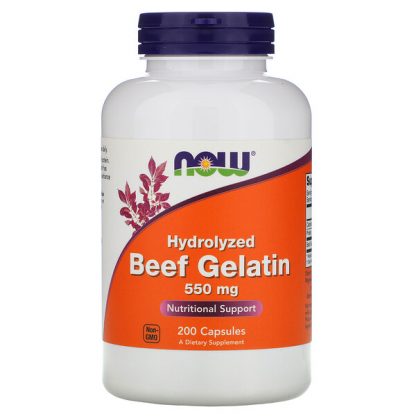 NOW Foods, Hydrolyzed Beef Gelatin, 550 mg, 200 Capsules