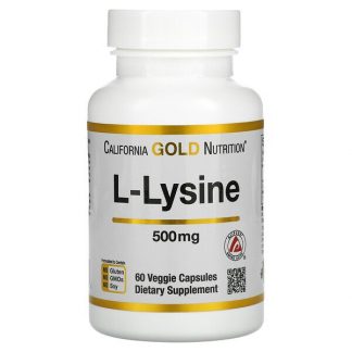 California Gold Nutrition, L-Lysine, 500 mg, 60 Veggie Capsules