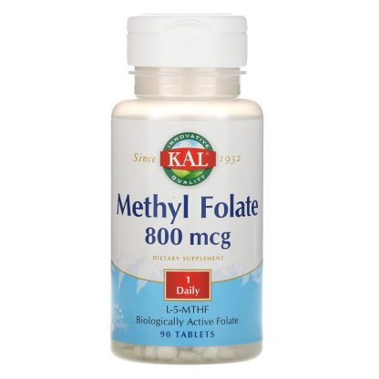 KAL, Methyl Folate, 800 mcg, 90 Tablets