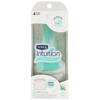 Schick, Intuition, Sensitive Care, Aloe & Vitamin E, 1 Razor, 2 Cartridges