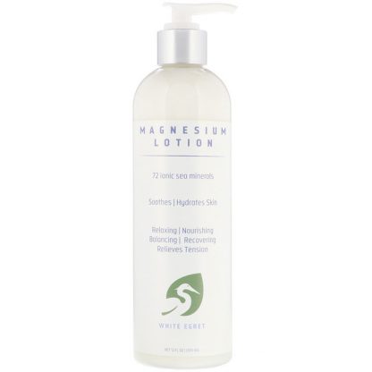 White Egret Personal Care, Magnesium Lotion, 12 fl oz (355 ml)