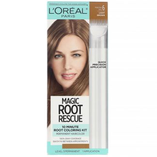 L'Oreal, Magic Root Rescue, 10 Minute Root Coloring Kit, 6 Light Brown, 1 Application