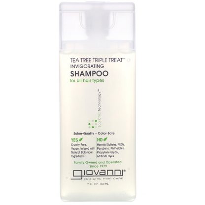 Giovanni, Tea Tree Triple Treat, Invigorating Shampoo, For All Hair Types, 2 fl oz (60 ml)