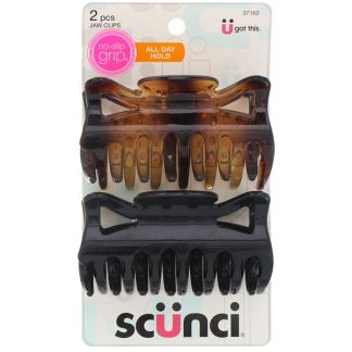 Scunci, No Slip Grip, Jaw Clips, All Day Hold, 2 Jaw Clips