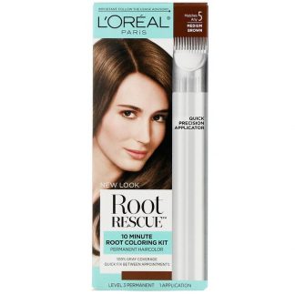 L'Oreal, Root Rescue, 10 Minute Root Coloring Kit, 5 Medium Brown, 1 Application