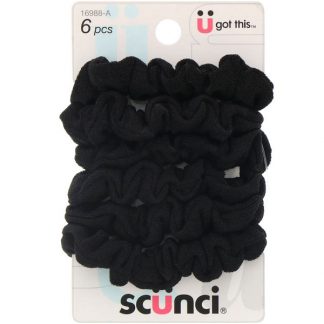 Scunci, Mini Twisters, Black, 6 Pieces