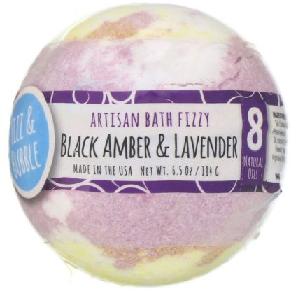 Fizz & Bubble, Artisan Bath Fizzy, Black Amber & Lavender, 6.5 oz (184 g)