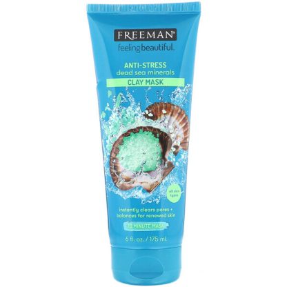 Freeman Beauty, Feeling Beautiful, Anti-Stress Clay Beauty Mask, Dead Sea Minerals, 6 fl oz (175 ml)