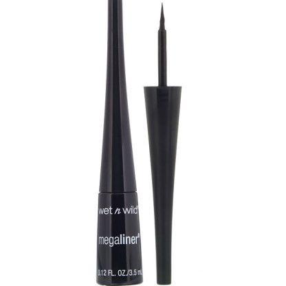 Wet n Wild, MegaLiner Liquid Eyeliner, Black, 0.12 fl oz (3.5 ml)