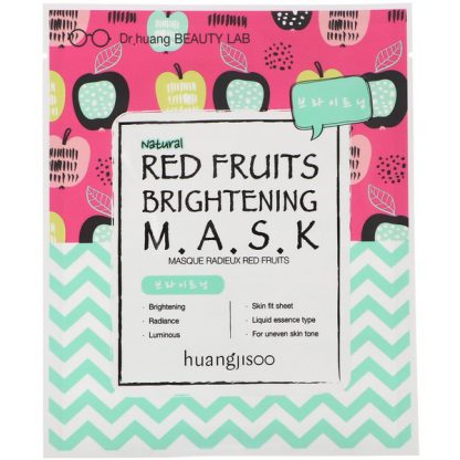 Huangjisoo, Red Fruits Brightening Beauty Mask, 1 Sheet, 25 ml