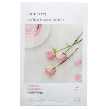 Innisfree, My Real Squeeze Beauty Mask EX, Rose, 1 Sheet, 0.67 fl oz (20 ml)