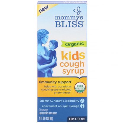 Mommy's Bliss, Kids, Organic Cough Syrup + Immunity Support, 1-12 Yrs, 4 fl oz (120 ml)