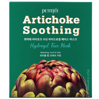 Petitfee, Artichoke Soothing, Hydrogel Beauty Face Mask, 5 Sheets, 1.12 oz (32 g) Each