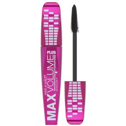 Wet n Wild, Max Volume Plus Waterproof Mascara, Amp'd Black, 0.27 fl oz (8 ml)