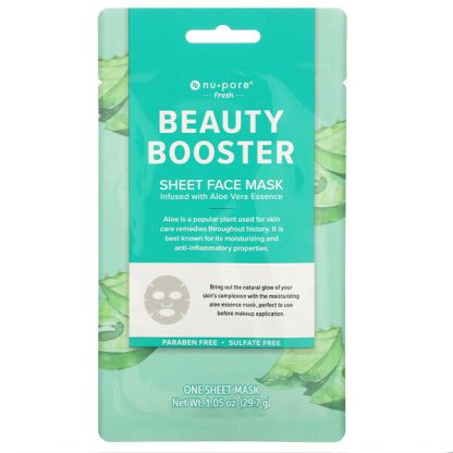 Nu-Pore, Beauty Booster Sheet Beauty Face Mask, Aloe Vera, 1 Sheet, 1.05 oz (29.7 g)