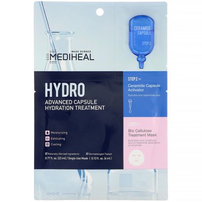 Mediheal, Hydro, Advanced Capsule Hydration Treatment Beauty Mask, 1 Sheet, 0.77 fl oz (23 ml)