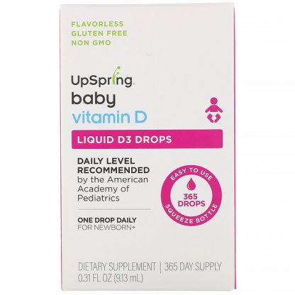 UpSpring, Baby, Liquid D3 Drops, Vitamin D, 0.31 fl oz (9.13 ml)