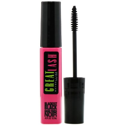 Maybelline, Great Lash, Mascara, 100 Blackest Black, 0.43 fl oz (12.7 ml)