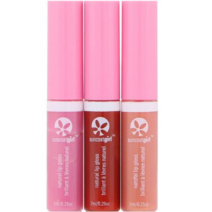 SuncoatGirl, All Natural Lip Gloss, 3 Piece Set, 0.23 oz (7 ml) Each