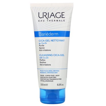 Uriage, Bariederm, Cleansing Cica-Gel with Cu-Zn, Fragrance-Free, 6.8 fl oz (200 ml)