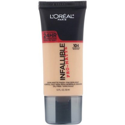 L'Oreal, Infallible Pro-Matte Foundation, 104 Golden Beige, 1 fl oz (30 ml)