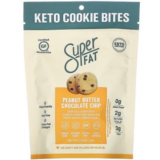 SuperFat, Keto Cookie Bites, Peanut Butter Chocolate Chip, 2.25 oz (64 g)