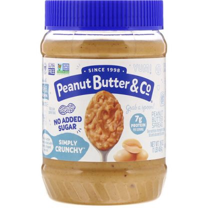 Peanut Butter & Co., Simply Crunchy, Peanut Butter Spread, No Added Sugar, 16 oz (454 g)