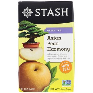 Stash Tea, Green Tea, Asian Pear Harmony, 18 Tea Bags, 1.1 oz (34 g)