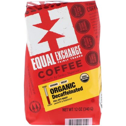 Equal Exchange, Organic Coffee, Full City Roast, Whole Bean, Decaffeinated, 12 oz (340 g)