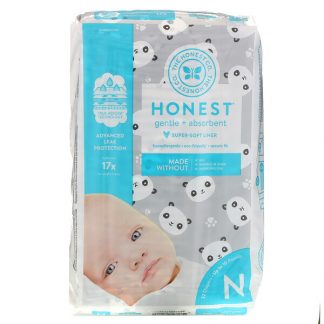 The Honest Company, Honest Diapers, Super-Soft Liner, Newborn, Up to 10 Pounds, Pandas, 32 Diapers