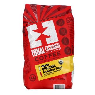 Equal Exchange, Organic Coffee, Breakfast Blend, Whole Bean, Medium & French Roasts, 2 lb (907 g)