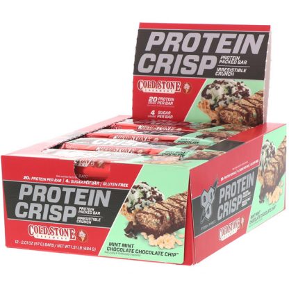 BSN, Protein Crisp, Mint Mint Chocolate Chocolate Chip, 12 Bars, 2.01 oz (57 g) Each