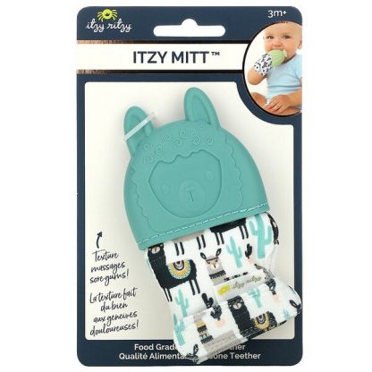 itzy ritzy, Itzy Mitt, Food Grade Silicone Teether, 3+ Months, Llama, 1 Teether