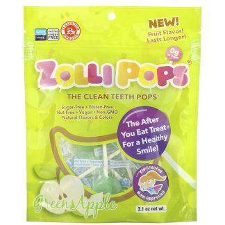 Zollipops, The Clean Teeth Pops, Green Apple, 3.1 oz