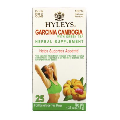 Hyleys Tea, Garcinia Cambogia with Green Tea, 25 Foil Envelope Tea Bags, 1.32 oz (37.5 g)