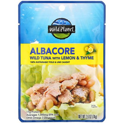 Wild Planet, Albacore Wild Tuna with Lemon & Thyme, 2.6 oz (74 g)