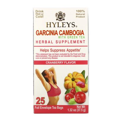 Hyleys Tea, Garcinia Cambogia with Green Tea, Cranberry, 25 Tea Bags, 1.32 oz (37.5 g)