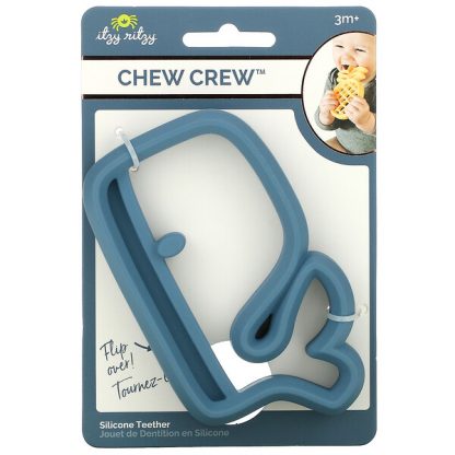 itzy ritzy, Chew Crew, Silicone Teether, 3+ Months, Whale, 1 Teether